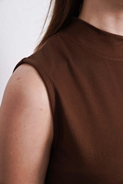 penyebizden Αμάνικο χιτώνα βισκόζης-Καφέ