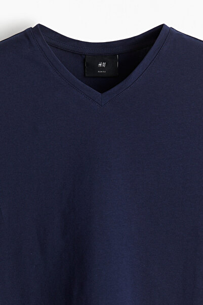 H&M 3'lü V Yakalı Tişört Slim Fit