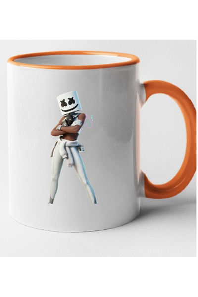 OEM Cană personalizată cu mâner portocaliu Fortnite - Marsha, INOVATIX®. 330ml