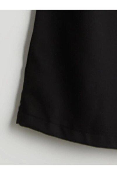 LC Waikiki LCW Teen Siyah Beli Lastikli Pileli Genç Kız Pantolon