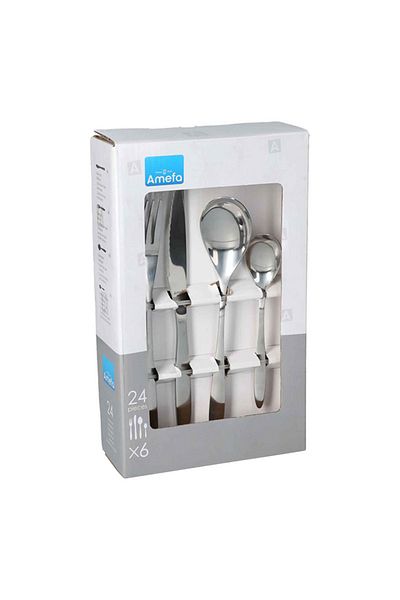 Amefa 24-Piece Vintage Bead Cutlery Set Silver
