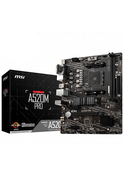 MSI A520m Pro Amd A520 Socket Am4 Ddr4 4600(OC)mhz Matx Gaming (GAMER) Motherboard