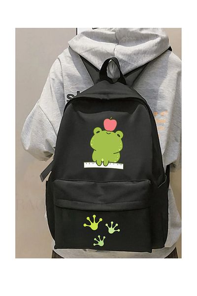 Touz Moda Frog Printed School, Classroom, Course Backpack