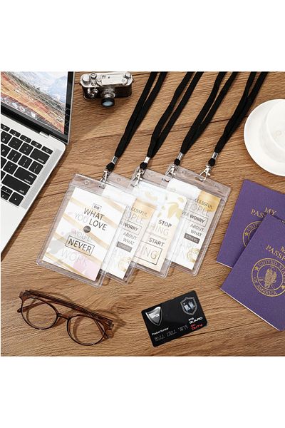Gempo 100 Pcs Large 9.5 cm X 14.5cm Passport & Name Badge Clear Plastic Name Badges Card Protector