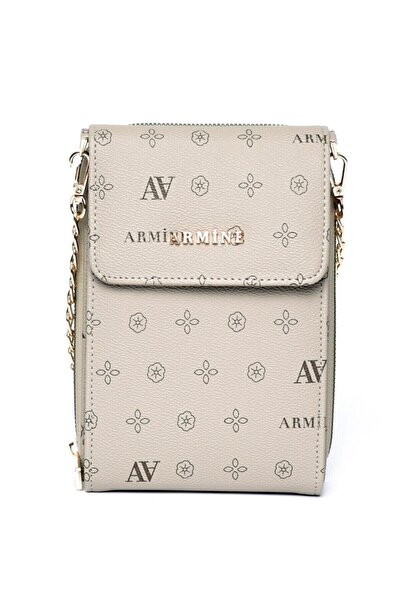 Armine Omuz Askılı Günlük Çanta Baskılı Çanta Vizon