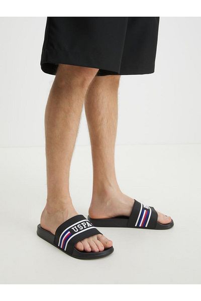 U.S. Polo Assn. ΠΑΝΤΟΦΛΕΣ ΠΑΡΑΛΙΑΣ U.S.POLO ASSN LEON 4FX BLACK DAILY SPORTS