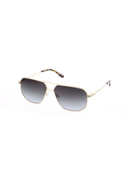 Mustang Men's Gold-Smoked Organic Gradient (Uv) Glass Steel Closed Frame Curved Classic Sunglasses Mu2392