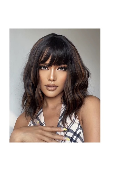 animis beauty Peruca Saten suvitat, model bob, fibra sintetica cu aspect natu...