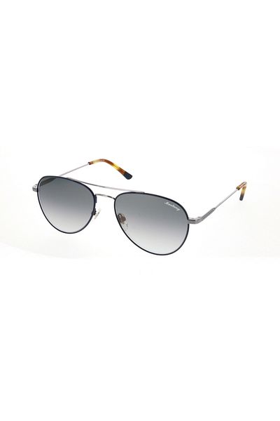 Mustang Men's Smoked Organic (Uv) Glass Steel Closed Frame Drop Sunglasses Mu2011 02 57-17