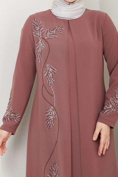 ESLEMNUR Plus Size Leaf Stone Mother Dress En7008