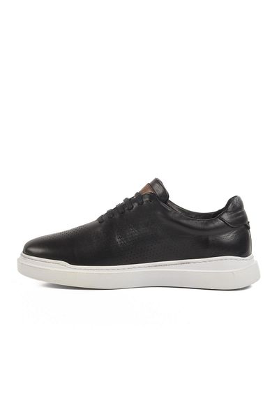 AYAKMOD Premium 411 m Black-White Genuine Leather Men's Sneaker