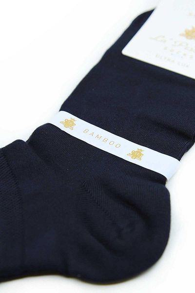 La Pescara Navy Blue Plain Ultra Luxury 12 Pack Bamboo Single Half Men's Socks Crp344