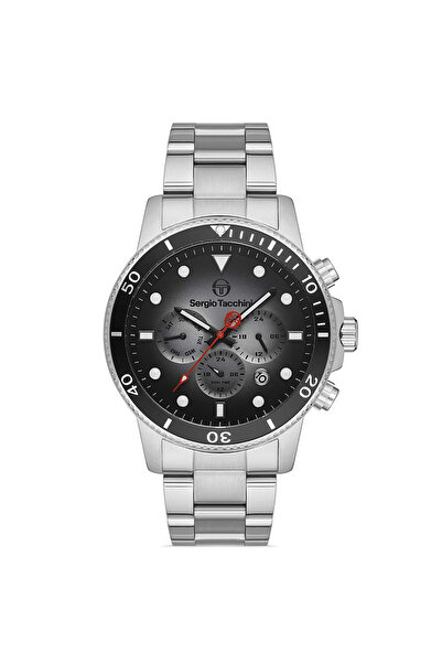 Sergio Tacchini Erkek Bi Color (ÇİFT RENKLİ)-siyah Çelik Kasa Oval Kadran Met...