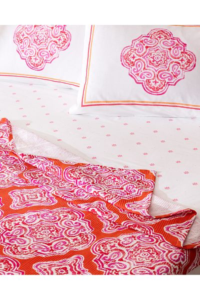 Madame Coco Carel King Size Kardiertes Bedrucktes Piqué-Set - Orange