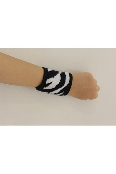 Ender Home 2 Pack Zebra Pattern Wristband - Sports Wristband 100% Cotton