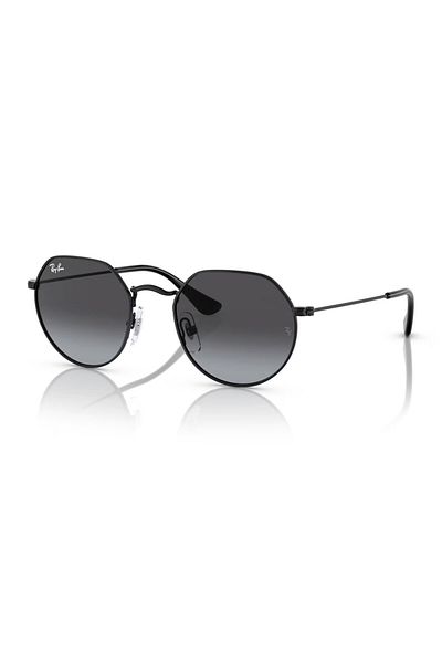 Ray-Ban Junior Unisex černé kouřové organické (UV) sklo ocelový uzavřený rám oválné - kulaté sluneční brýle Rj9565s 287/8