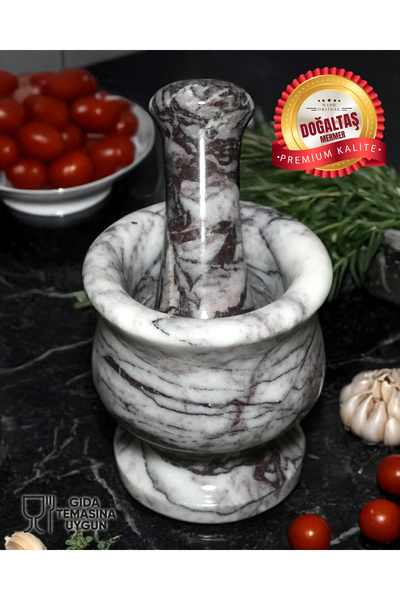 Home Mermer Havan El yapımı - Gurme Mutfaklara Özel - Tokmak Dahil - Doğal Taş