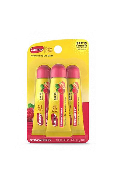 Carmex Strawberry Lip Balm Medicated - 3 Pieces