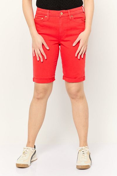 Ralph Lauren Women Solid Stretchable Chino Shorts, Red
