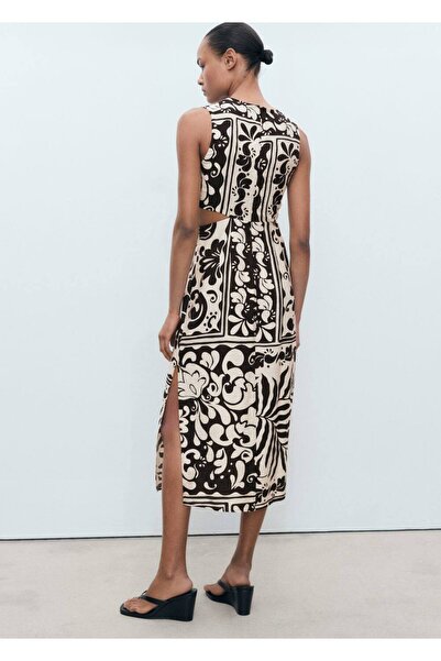 MANGO Woman Cut out detaylı desenli elbise