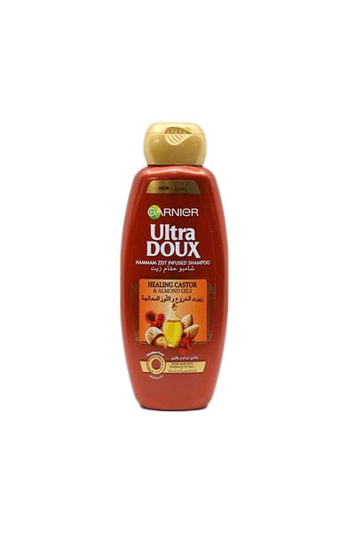 Garnier شامبو ألترا دوكس المُعالج بزيت الخروع واللوز - 400 مل
