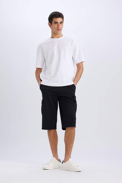 DeFacto Νέα σεζόν Slim Fit Slim Fit Cargo Basic ίσιο σορτς Capri με τσέπες