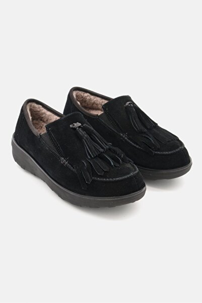Fitflop حذاء نسائي بدون رباط مع هامش، أسود