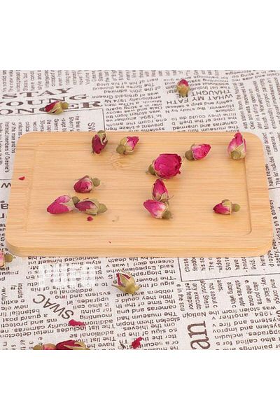 PUFO Platou din lemn de bambus pentru servirea mâncării, aperitivelor, dulciurilor, pizza, 30 x 20 cm, maro