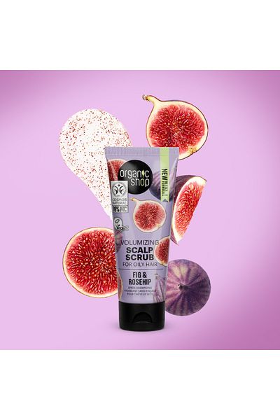 organic shop Volumizing Scalp Scrub for Oily Hair Fig and Rosehip - 75ML