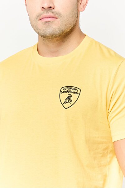Lamborghini Men Sportswear Fit Short Sleeve Outdoor T-Shirt, Yellow