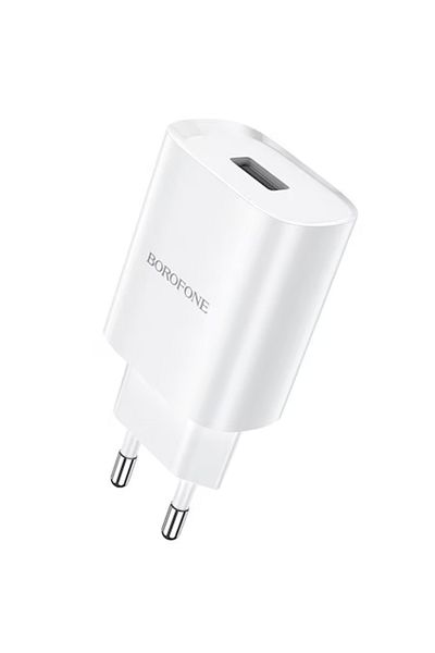 Borofone Mains Charger, BN1 Innovative, 2.1A, 1 X USB, White