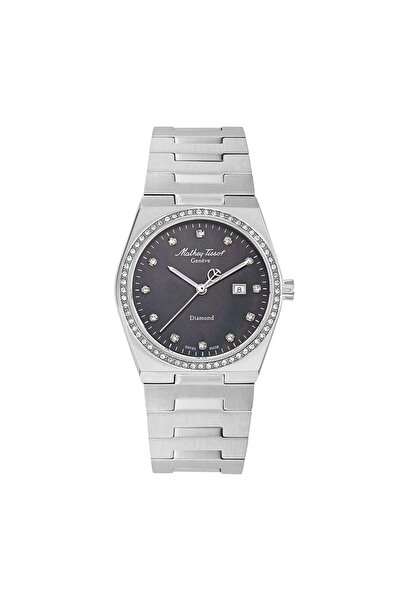 Mathey-Tissot Kadın Gümüş-Sedef Çelik Kasa Yuvarlak Kadran Metal Kordonlu Kol...