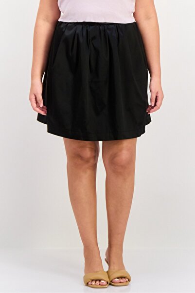 MSGM Women Pleaded Plain Mini Skirt, Black