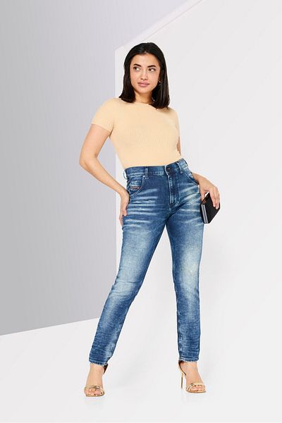 Diesel Women Skinny Fit Wash Stretchable Denim Jeans, Blue