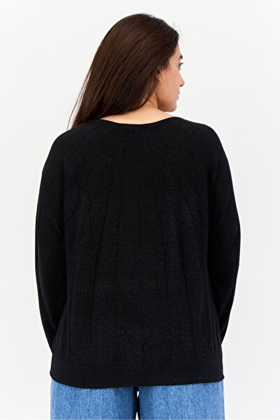Levi's Women Round Neck Textured Sweater, Black