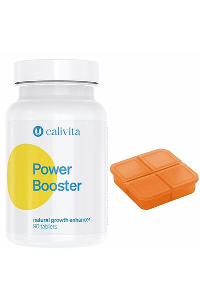 Calivita Set supliment alimentar și cutie de pastile, recomandat pentru Creștere, Stimulent de Putere (90 de tablete) -