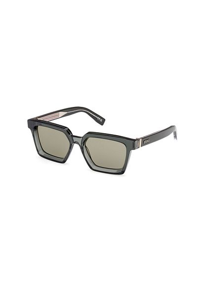 ZEGNA Green Unisex Organic Uv Glass Cellulose Acetate Closed Frame Design Sunglasses - Ez0214