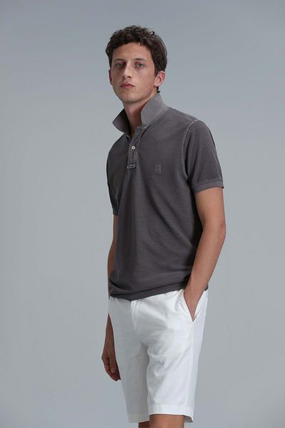 Lufian 111040163 Vernon Smart Polo Neck T-shirt Ανδρικό T-shirt Mink