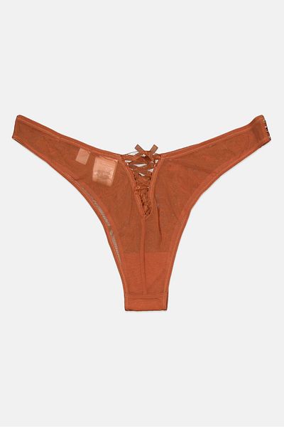 Guess Women Lace Pull On Panty, Light Brown Combo