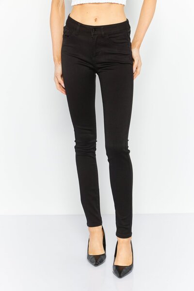Armani Exchange AX Women Skinny Fit Solid Stretchable Denim Jeans, Black