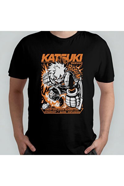 Pixxa My Hero Academia Katsuki Bakugo Унісекс 100% бавовна Футболка з круглим...