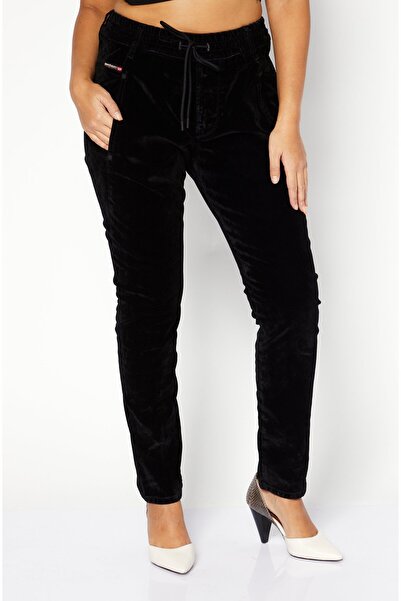 Diesel Women Boyfriend Fit Plain Stretchable Denim Jeans, Black