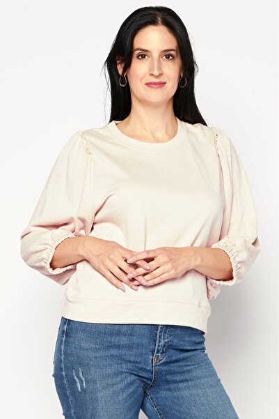 Splendid Women Crew Neck Long Sleeve Solid Sweatshirt, Pink