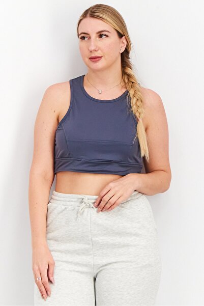 Steele Women Plain Non-Padded Sports Bra, Blue
