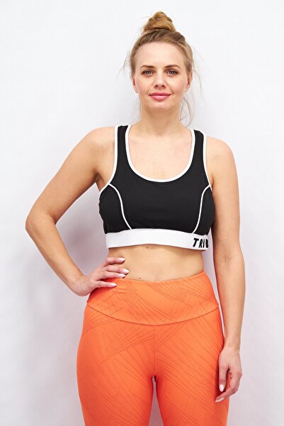 Tribe of 6 Women Brand Logo Padded Sports Bra, Black