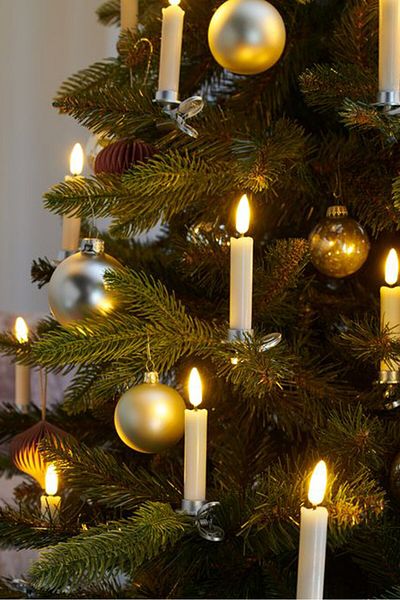 Tchibo 12 Led Christmas Tree Candles, Cream