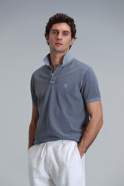 Lufian 111040163 Vernon Smart Polo T-shirt Ανδρικό T-shirt Smoked