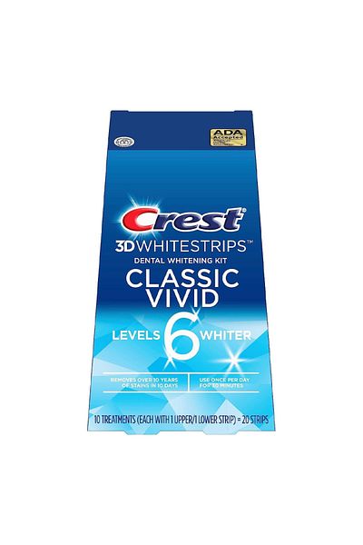 CREST 3D Whitestrips Classic Vivid No Slip Dental Whitening Kit - 20 Strips
