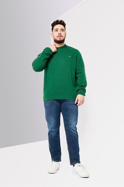 Harmont & Blaine Men Round Neck Embroidered Logo Sweater, Green