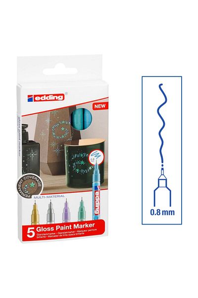 Edding 780 Gloss Paint Marker Metallic Colors 0.8mm Set of 5